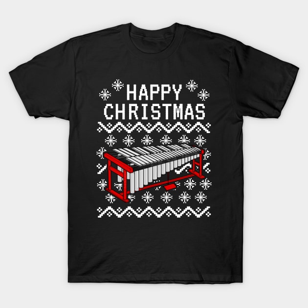 Vibraphone Ugly Christmas Vibraphonist Musician Xmas 2022 T-Shirt by doodlerob